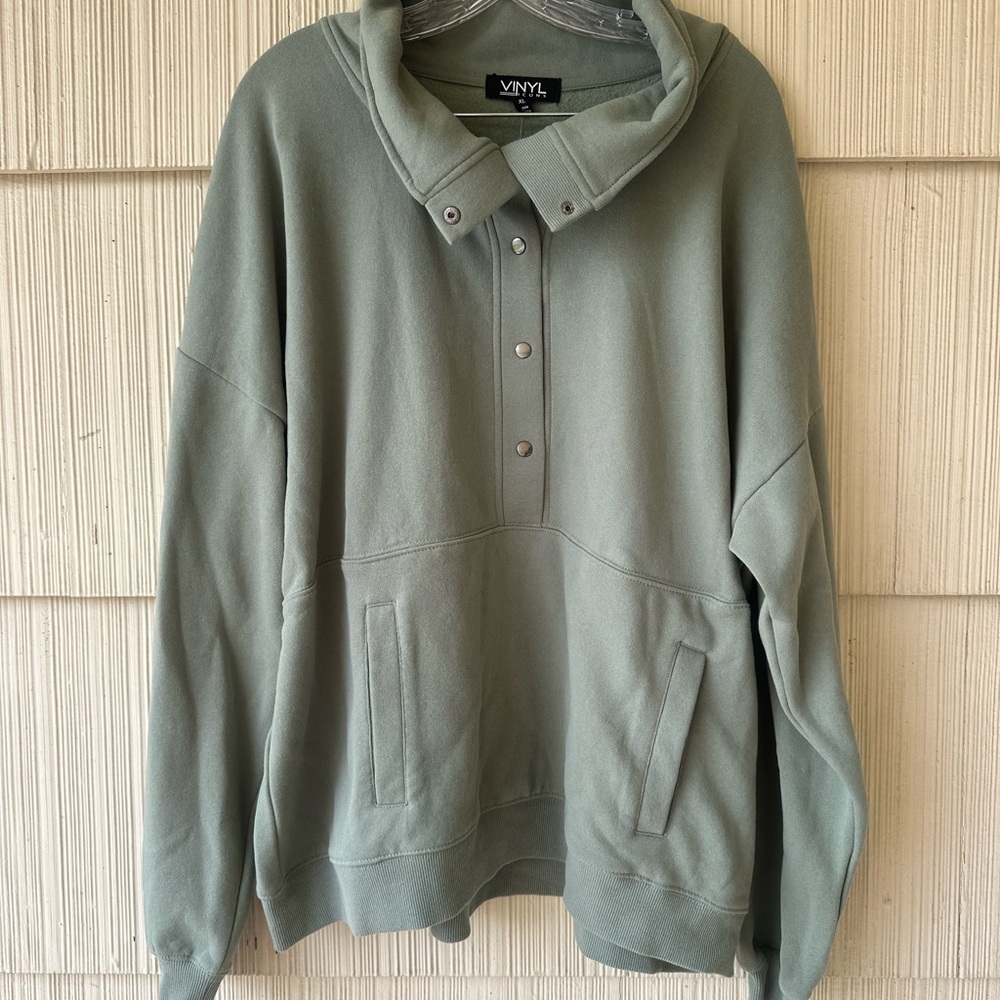 Vinyl Green Pullover Sweatshirt